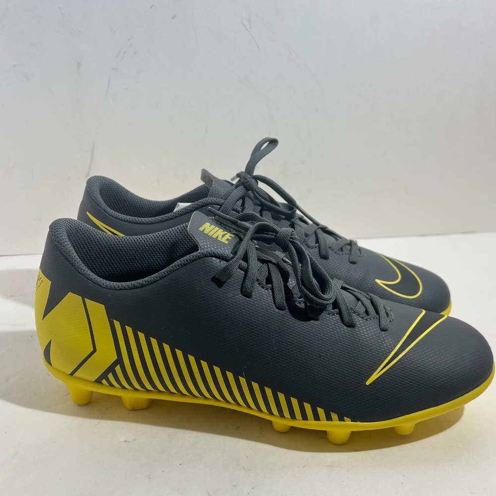 Nike Mens Cleats Size 7.5 Mercurial Vapor Shoes MG Soccer Gray Yellow NEW‎